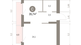 35.00 м² | 9 - 9 эт.