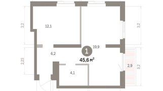 45.00 м² | 5 - 9 эт.