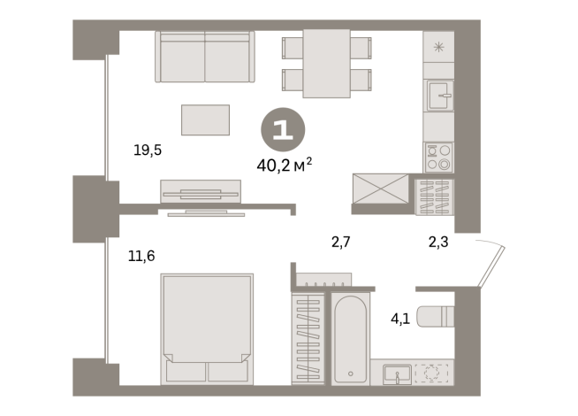 40.00 м² | 2 - 16 эт.