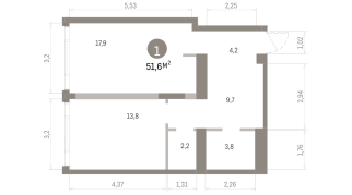 51.00 м² | 23 - 24 эт.