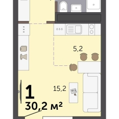 30.20 м² | 9 - 19 эт. 00