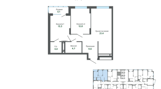 67.54 м² | 12 - 25 эт.