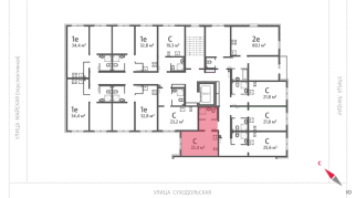 22.40 м² | 3 - 8 эт.