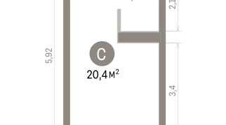 20.00 м² | 14 - 16 эт.