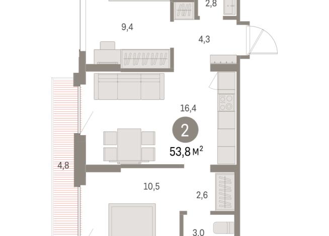 53.00 м² | 3 - 9 эт.