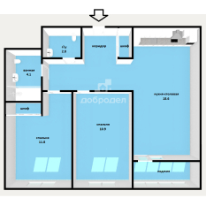 2-к квартира | 64.20 м² | 11 - 21 эт. 51