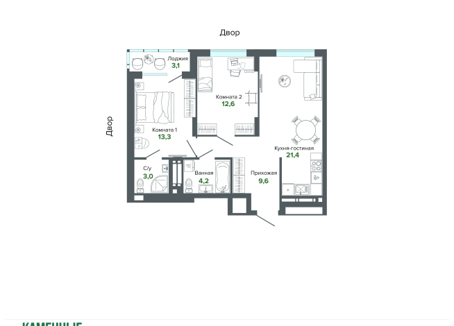 67.11 м² | 23 - 25 эт.