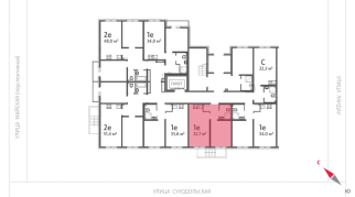 32.70 м² | 1 - 8 эт.