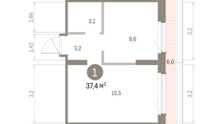 37.00 м² | 7 - 8 эт.