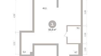 55.00 м² | 11 - 21 эт.