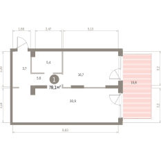 78.00 м² | 1 - 16 эт. 00