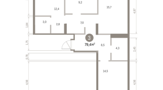 79.00 м² | 7 - 9 эт.