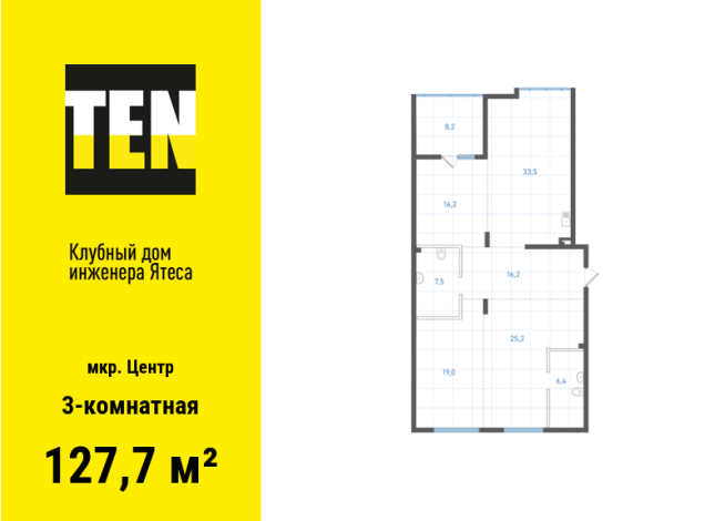 127.70 м² | 5 - 9 эт.