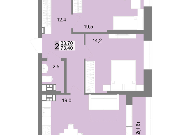 76.50 м² | 9 - 17 эт.
