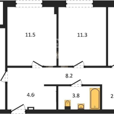 3-к квартира | 75.33 м² | 1 - 12 эт. 11