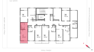 22.60 м² | 4 - 13 эт.