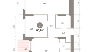 65.00 м² | 13 - 16 эт.