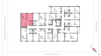 34.40 м² | 5 - 8 эт.