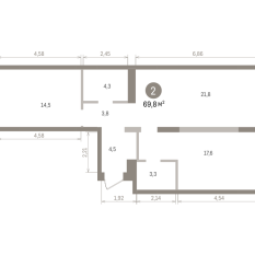 69.00 м² | 3 - 8 эт. 00