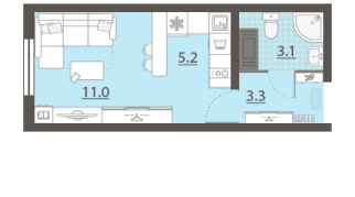 22.60 м² | 17 - 25 эт.