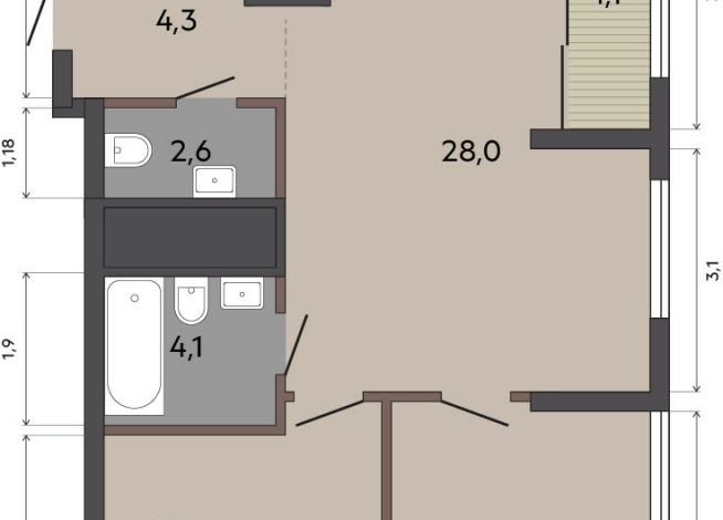 67.00 м² | 26 - 31 эт.