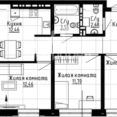 3-к квартира | 69.50 м² | 19 - 25 эт. 81