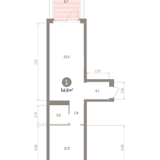 54.00 м² | 2 - 9 эт. 00
