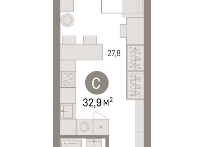 32.00 м² | 19 - 25 эт.