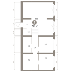 76.00 м² | 1 - 9 эт. 00