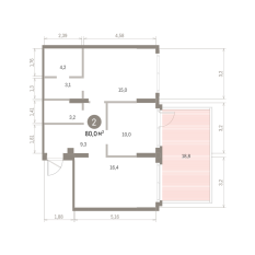 79.00 м² | 1 - 9 эт. 00