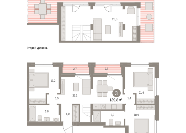 139.00 м² | 8 - 8 эт.