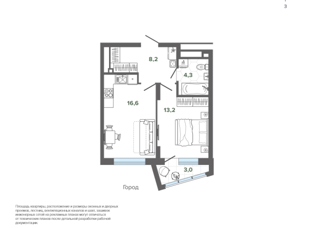 45.27 м² | 15 - 25 эт.