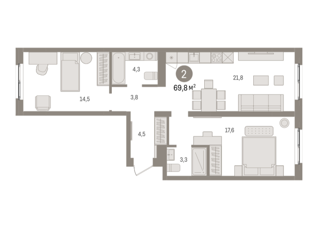 69.00 м² | 4 - 8 эт.