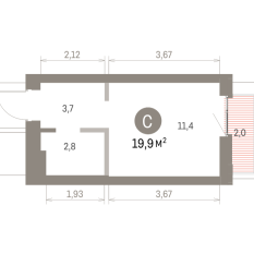 20.00 м² | 7 - 9 эт. 00