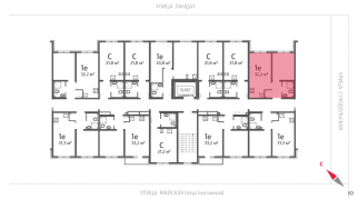 21.80 м² | 8 - 8 эт.