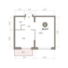 36.00 м² | 7 - 7 эт. 00
