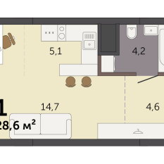 28.60 м² | 15 - 32 эт. 00