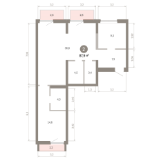 87.00 м² | 9 - 9 эт. 00