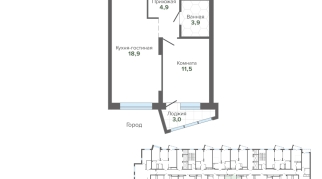 42.14 м² | 24 - 25 эт.