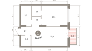 51.00 м² | 9 - 16 эт.