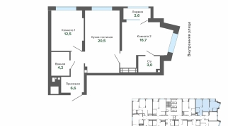 66.00 м² | 14 - 25 эт.