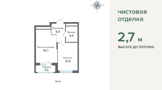 41.10 м² | 27 - 31 эт.