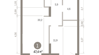 47.00 м² | 11 - 16 эт.