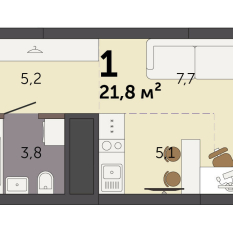 21.80 м² | 27 - 32 эт. 00