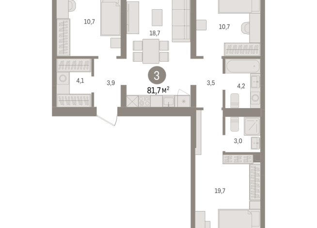 82.00 м² | 7 - 8 эт.
