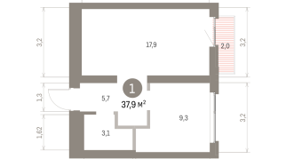 39.00 м² | 5 - 9 эт.