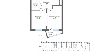 43.07 м² | 22 - 25 эт.