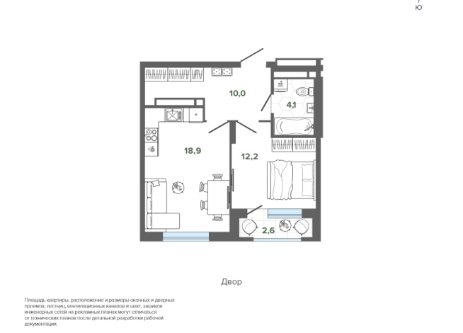 47.77 м² | 16 - 24 эт.