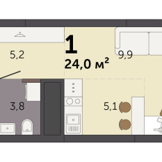 24.00 м² | 21 - 32 эт. 00