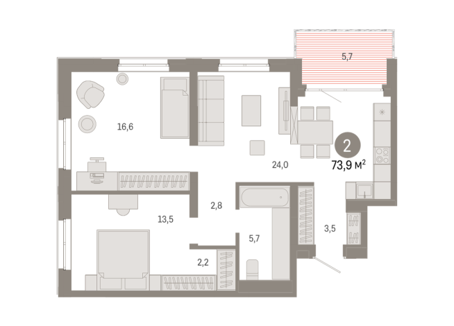 73.00 м² | 13 - 17 эт.